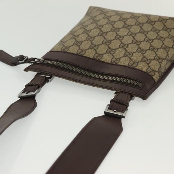 GUCCI GG Supreme Shoulder Bag Pvc Beige Silver - Picture 6 of 16